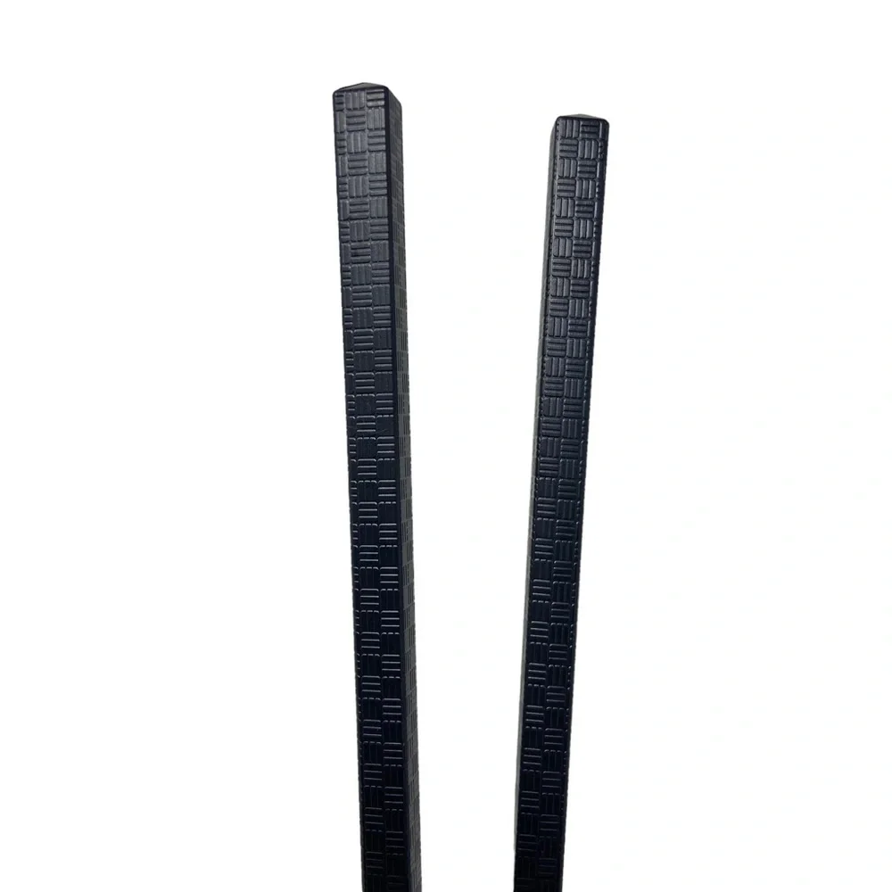 Black Metal Chopsticks Abstract Design Set of 2